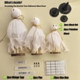 thumbnail image 6 of Seravin 3 Set Primitive Halloween Ghosts Decor Set, Vintage Gauze Ghost with Witch Hat & Wooden Stand, Boo Haunted Spooky Tabletop Ornaments for Tiered Tray Mantel Shelf Indoor Halloween Home Party, 6 of 9