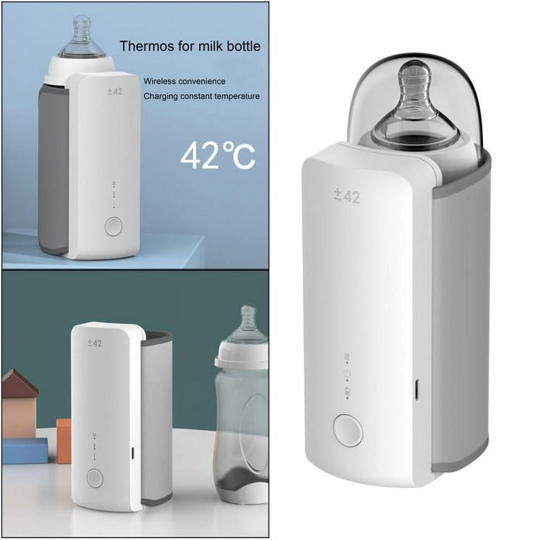 Portable Baby Bottle Warmer 5200mAh Battery Powered, Wireless Warms Formula or Breastmilk,Smart Perfect for Travel Car, Fit Most, Size: 55x145x87mm