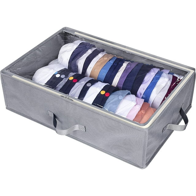 MISSLO Large Hat Organizer for Baseball Caps Wide Hat Box with Clear