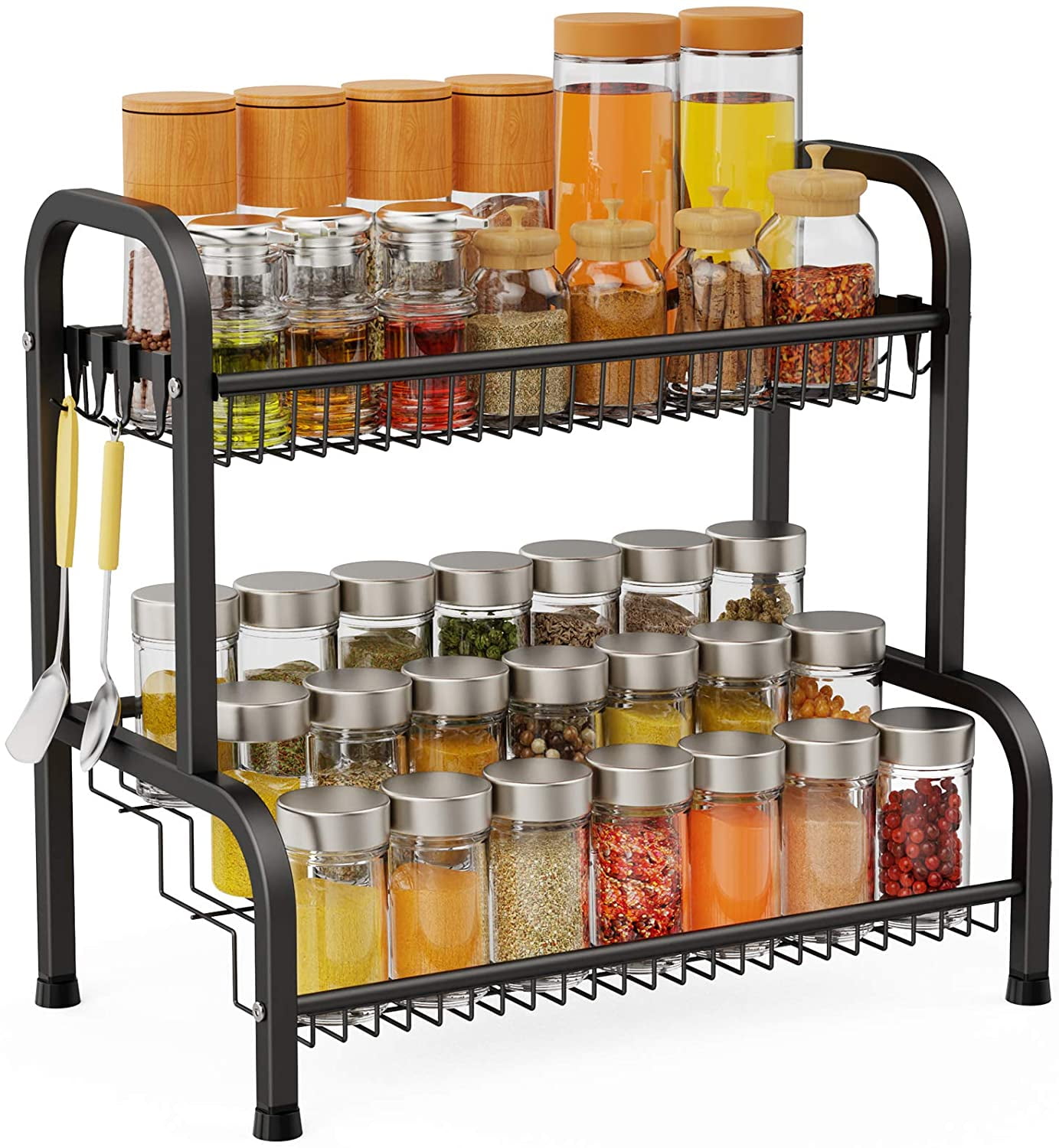 Spice Rack, Fcolor 2 Tier 201 Stainless Steel Standing Spice Organizer