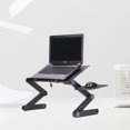 thumbnail image 4 of Raindrops Adjustable Laptop Stand Portable Folding Computer Desk with Side Mount Mouse Pad (Black), 4 of 8