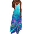 thumbnail image 2 of Puntoco Vestidos Mujer Moda Elegante Verano Casual Sólido V-Cuello Camis Vestido Largo Sin Mangas, 2 of 5