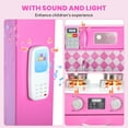 thumbnail image 5 of iYofe Corner Wooden Play Kitchen, Kids Kitchen Playset w/Light & Sound, Phone, Microwave, Stove, Cocina de Juguete Para Niña with Cooking Toys Accessories for Toddler Ages 3-5 Boys Girls, Pink, 5 of 10