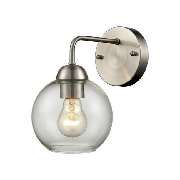 Exposed Bulb Round Porch Lighting One Light Mid Century Style Outdoor Wall Sconce Outdoor Globe Walmart Com Walmart Com