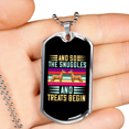 thumbnail image 2 of Snuggles et Friandises Commence Collier en Acier Inoxydable Ou en or 18 Carats Chien Tag 24" Chaîne, 2 of 8
