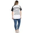 thumbnail image 5 of Disney Stitch Baseball Jersey Button Down Shirt White Women's Plus Size, 5 of 6