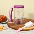 thumbnail image 3 of Pancake Batter Dispenser, Handheld Batter Dispenser with Brush Squeeze Handle Design Cupcake Batter Dispenser Baking Tools for Precise Portion Control (Purple), 3 of 7