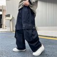 thumbnail image 2 of JFTTX Big Boys Cargo Baggy Pants Wide Leg Pants for Boys Elastic Waist Workout Trousers with Pockets, 2 of 9