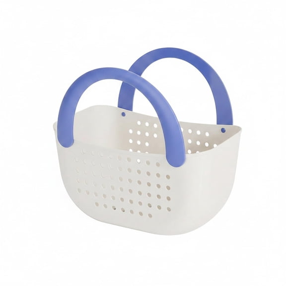 Multipurpose PP Plastic Draining Basket with Handle for Shower and Kitchen Use