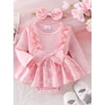 thumbnail image 2 of Suealasg Baby Girls 2Pcs Fall Clothes 3 6 9 12 18 Months Infant Girls Bow Print Long Sleeve Romper Dress + Headband Set 0-18M, 2 of 9