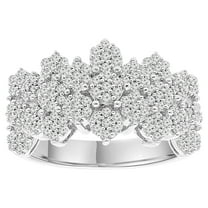 Brilliance Fine Jewelry Sterling Silver 3/4 CTTW Natural Diamond Chevron Fashion Ring