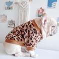 thumbnail image 6 of Leopard Print Bulldog Jacket - Easy Wear - Coral Fleece - Indoor Pet Clothes - Eye-Catching Attire, 6 of 8