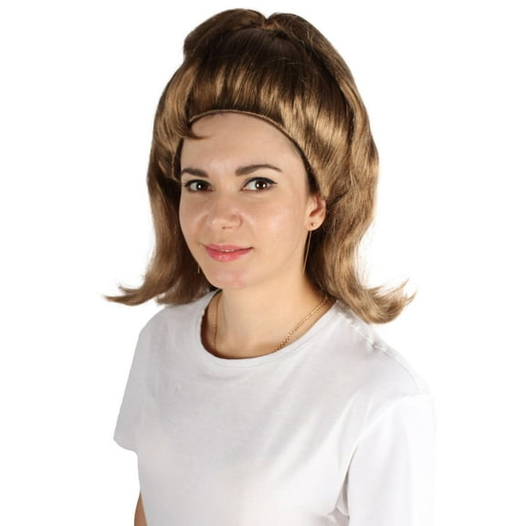 HPO Adult Women’s Blonde Martian Villain Flip Style Wig, Best for Halloween, Flame-retardant Synthetic Fibe