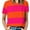 NT, variant on 2024 Bright Neon Pink And Orange Horizontal Cabana Tent Stripes Ruffle Short Sleeve T Shirts Summer V Neck Tops Fashion Casual Tee
