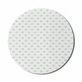 thumbnail image 1 of Damask Mouse Pad for Computers, Geometric Simple Little Star and Baroque Repetition Print, Round Non-Slip Thick Rubber Modern Gaming Mousepad, 8" Round, Pale Purpleblue White, by Ambesonne, 1 of 2