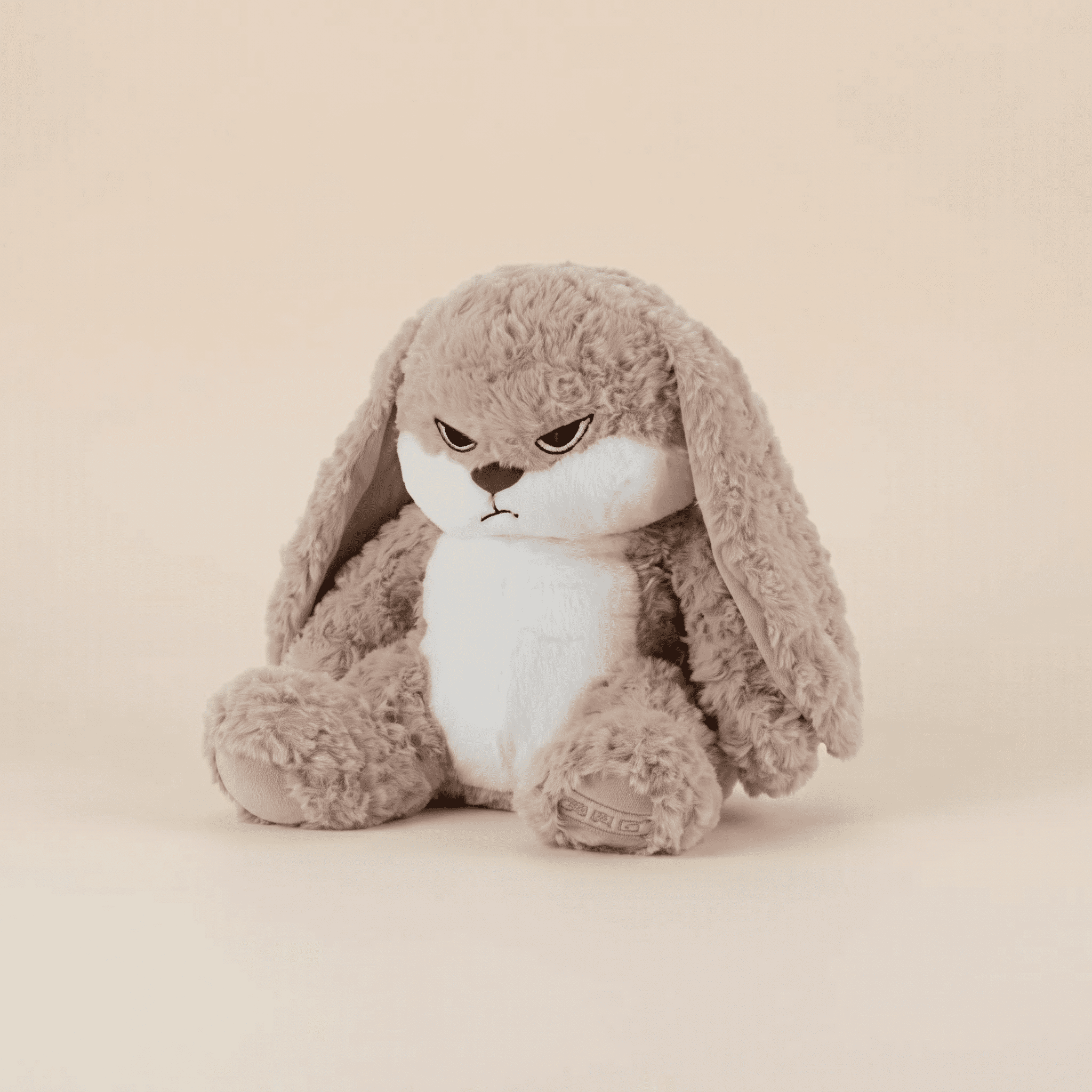 Grumpy Bunny Plush Toy, Angry Lop-eared Rabbit Stuffed Animal, Soft Moody Cuddle Buddy for Kids Adults, Perfect Stress Relief Birthday Gift