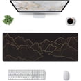 thumbnail image 2 of XL Large Gaming Mouse Pad, Mountain Mousepad Design with Gold Line, Big Extended Long Desk Pad Protector, Waterproof Full Desktop Keyboard Mats for Desk for Women Home Office, (Black, 31.5 * 11.8 in), 2 of 6