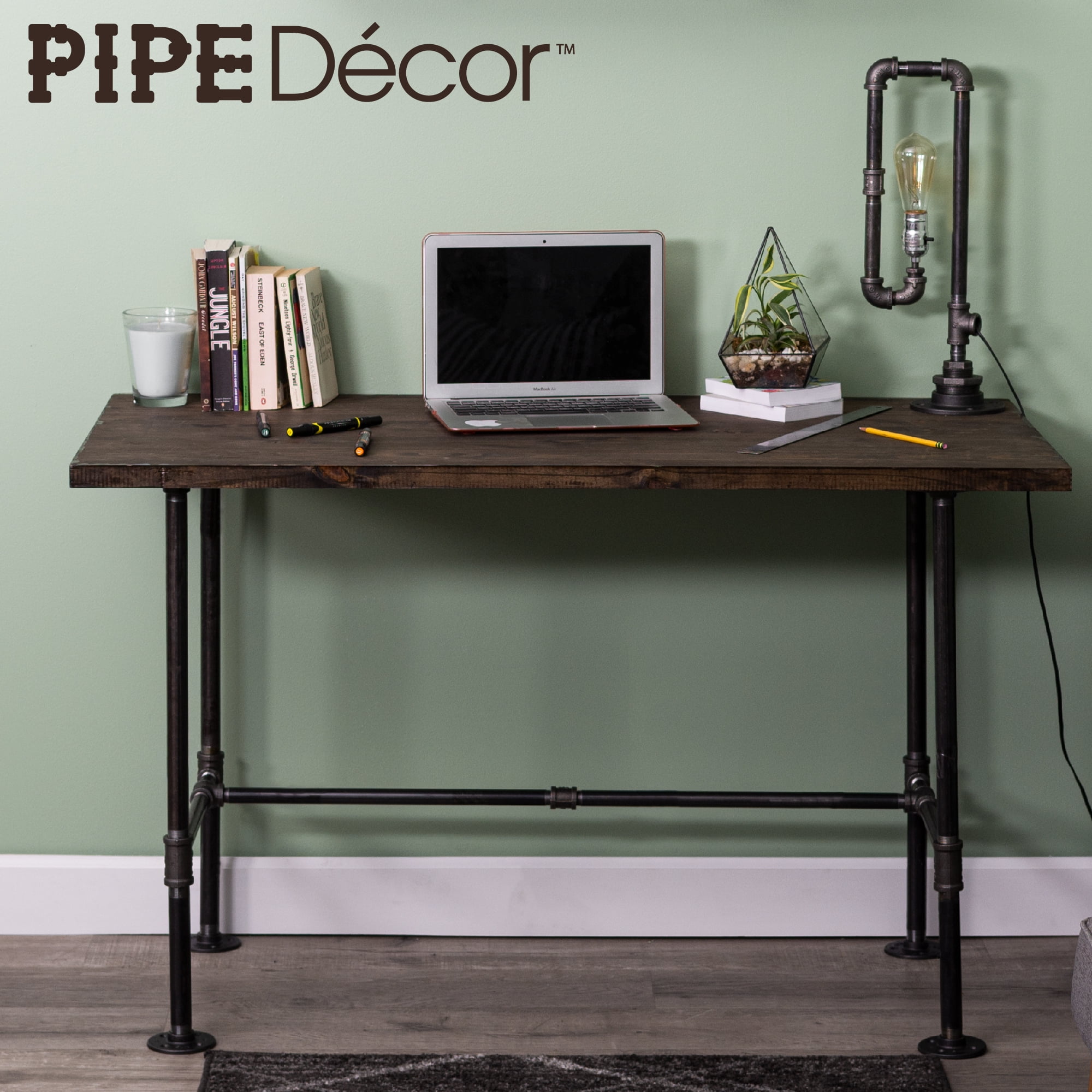 Industrial pipe 2024 computer desk