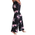 thumbnail image 4 of Domuza Womens Pajamas Pants Casual Soft Comfy Elastic Waist Straight Leg Pj Pants Funny Graphics Relaxed Fit Lounge Sleepwear Black 3XL, 4 of 5