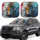 thumbnail image 1 of Balery Whimsical Goat Artist Parasol para parabrisas de coche de 2 piezas | Parasol plegable para parabrisas delantero de coche para la mayoría de sedanes-Medium, 1 of 6