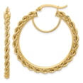 thumbnail image 1 of Diamond2Deal 10k Yellow Gold Polished and Diamond-cut Rope 2.95mm Hoop Earrings for Women, 1 of 3