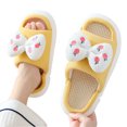 thumbnail image 4 of Lovskoo 2024 Women s Slippers Open Toe Slip On Shoes Indoor and Outdoor Flat Fleece Non-Slip Home Shoes Linen Comfortable Platform Slippers Yellow, 4 of 5