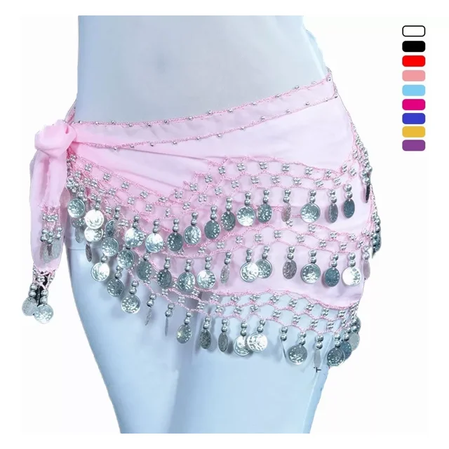Fajilla Bellydance Monedas Danza Árabe Chifon Falda Zumba