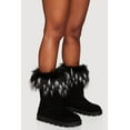 thumbnail image 2 of Women's Faux Fur Cuff Round Toe Boots, 2 of 3
