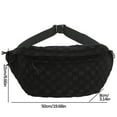 thumbnail image 3 of Women's Canvas Plaid Belt Bag with Secure Zipper Large Capacity Crossbody Pouch for Travel and Commuting Hands-Free Convenience and All-Day Comfort(Black),Ccwuwei, 3 of 8