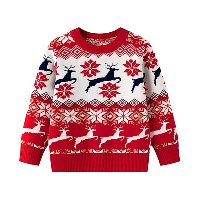Petits Garçons Filles Chandail de Noël Col Rond Mignon