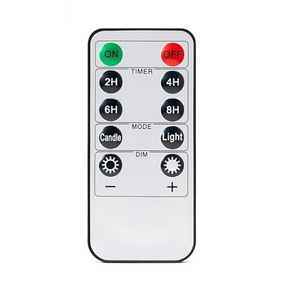 WYZworks Remote Control for Fluted Ribbed LED Grooved Pillar Candles – Timer, Dimming, Flicker/Steady Modes, 2/4/6/8 Hr Auto Timer & 24-Hr Memory