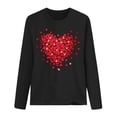 thumbnail image 4 of Long Sleeve Shirts for Women Valentines's Day Shirts Lover Heart Graphic Printed Blouses Valentine Pullover Crew Neck Tops A-Black L, 4 of 4