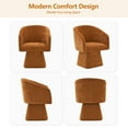thumbnail image 4 of ENYLAY Swivel Modern Accent Chair,Luxury Fabric Upholstered Makeup Chair Comfy Barrel Chair with No Wheels,360°Rotating Vanity Armchair for Living Room Bedroom Office (Orange, Set of 1), 4 of 10