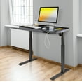 thumbnail image 2 of Seville Classics airLIFT® Electric Height Adjustable Desk with Tempered Glass Top, USB Charging Ergonomic Sit Stand Modern Home Office Workstation, 47.5" x 24" Pull Out Drawer, Graphite, 2 of 11