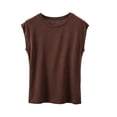 thumbnail image 6 of ctdiral Womens Crew Neck Sleeveless Tank Tops Solid Color Crop Tank Tops Lightweight Loose Fit Tunic Tops Summer Casual Going Out Tee White XXL, 6 of 8