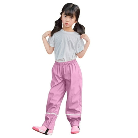 

nsendm Girls Rain Coat 10 Pants Boys Mud Dungarees Fabric Windproof Baby Water-proof Character Raincoats for Boys Pink 4-5 Years
