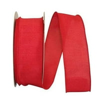 Reliant Ribbon - 92573W-065-40K, Everyday Linen Value Wired Edge Ribbon, Red, 2-1/2 Inch, 50 Yards
