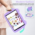 thumbnail image 4 of ELEHOLD Kids Friendly Case for iPad 9th/8th/7th Gen 2021/2020/2019, EVA + Hard PC Hybrid Shockproof Full Protective Multi-Angle Kickstand Cute Rugged Cover with Handle Grip for iPad 10.2 Inch,purple, 4 of 8