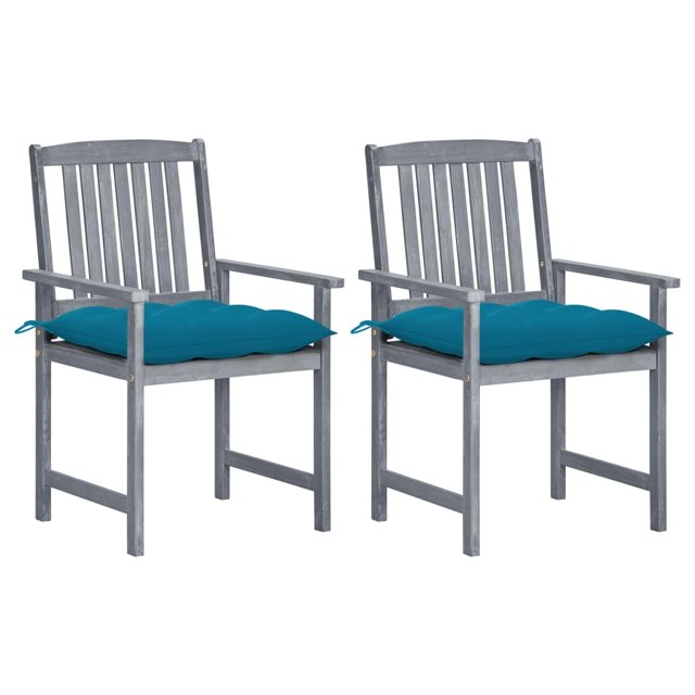 Juego de 2 Sillas para Patio vidaXL de Madera Maciza de Acacia con Cojines
