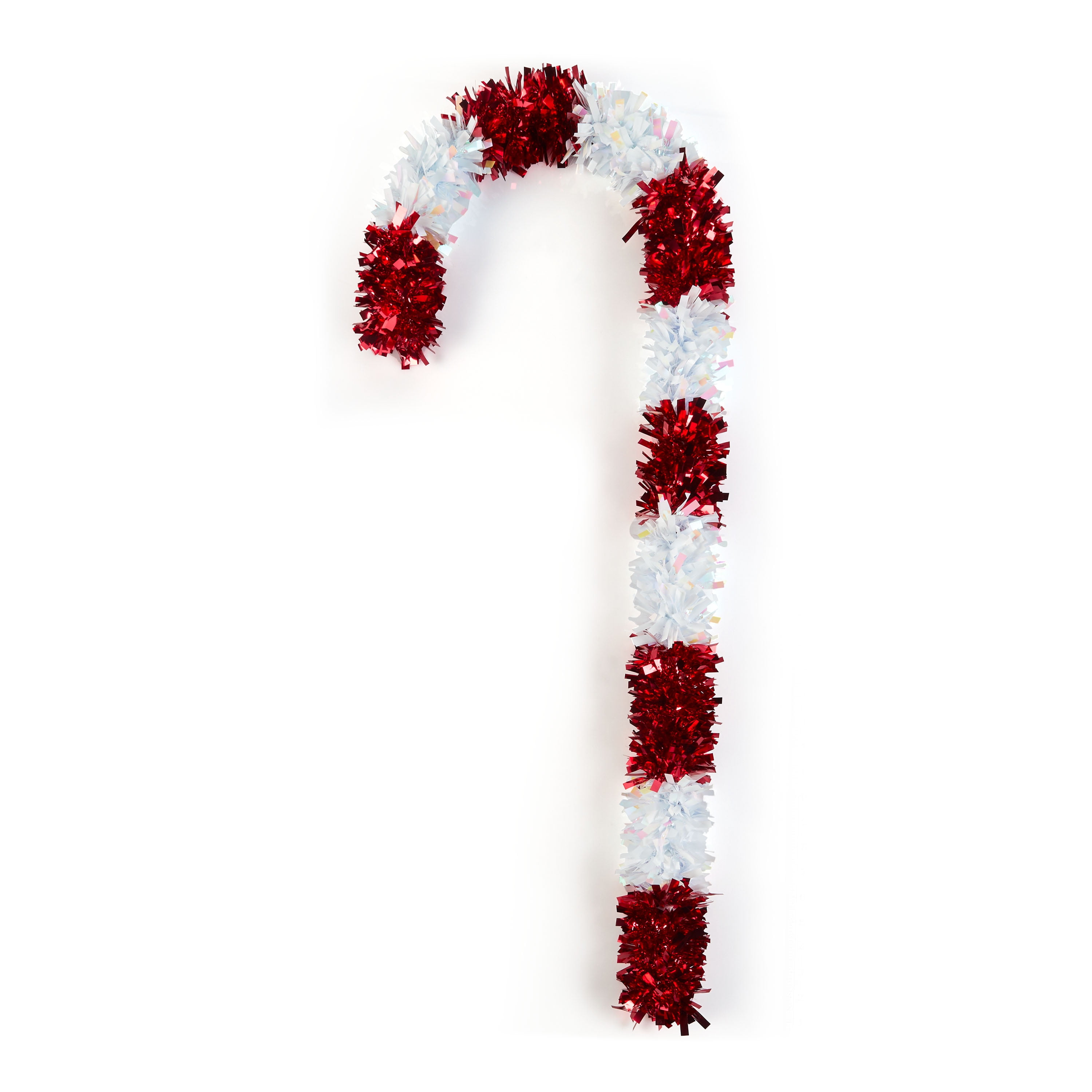 Holiday Time Red and White Tinsel Candy Cane