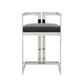 thumbnail image 2 of Pangea Home Kenzie 23.6" Velvet/Steel Counter Stool in Gray/Silver, 2 of 2
