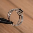 thumbnail image 3 of natural aquamarine ring promise ring sterling silver ring round cut gemstone ring March birthstone ring, 3 of 4
