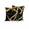 thumbnail image 7 of Waterproof Outdoor Throw Pillows with Inserts 16"x16" Set of 2, Black Gold Marble Soft Decorative Pillowcases for Couch Bedroom, Modern Geometric Textured Pillow Covers for Sofa Living Room, 7 of 7