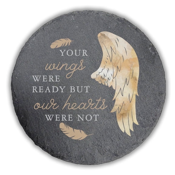 Personalized Angel Wing Memorial Stone, Sympathy Garden Gift, Grave Marker