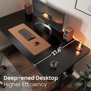 Amadwell 55 Electric Height Adjustable Standing Desk, 27.6 Deep Work Table with Cable Management, Home Office Desk