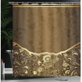 thumbnail image 3 of Ambesonne Eastern Shower Curtain, Oriental Abstract Floral, 69"Wx75"L, Pale Caramel, 3 of 4