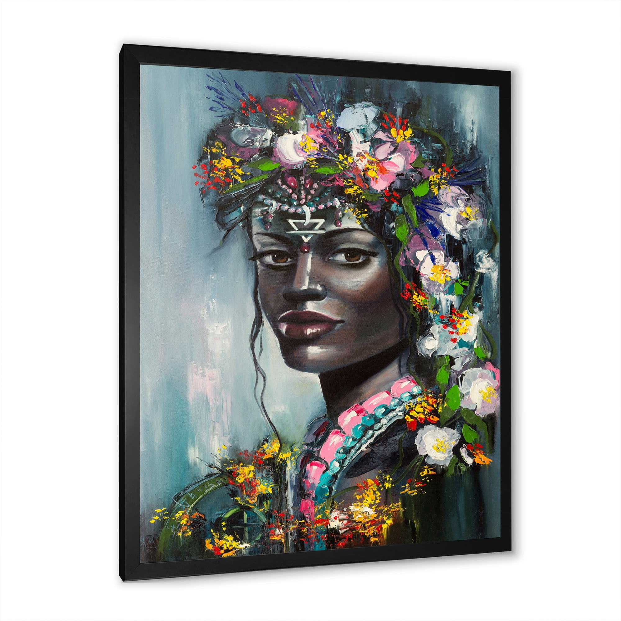 Designart 'Portrait Of Traditional African American Woman' Modern Framed Art Print
