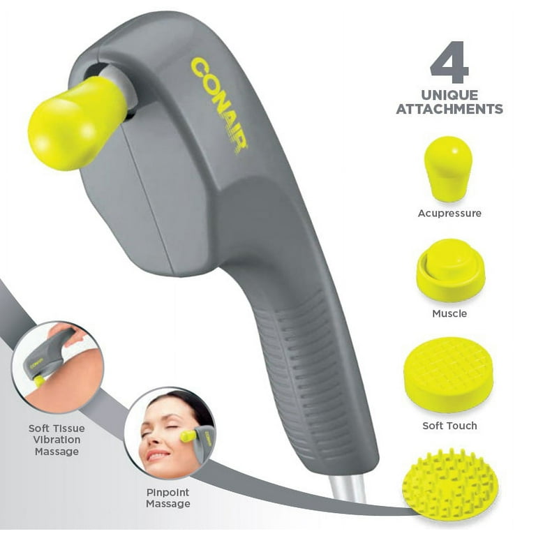 Conair Care Touch-n-Tone Handheld Massager w/ 4 Attachments, HM8WG23