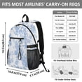 thumbnail image 3 of JIALIOU 14" Laptop Backpack Waterproof Airline Approved Stylish Casual Daypack for Travel Business College Work, Blue White Stripes and Blue Flowers, 3 of 8