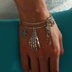 thumbnail image 1 of 2 piezas de pulsera retráctil ajustable de Halloween con dije de calavera de terror de metal, 1 of 5